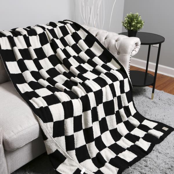 CHECKERED REVERSIBLE THROW BLANKET