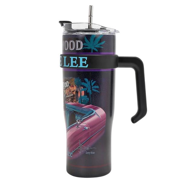 NICOLE LEE 40 OZ PRINT TUMBLER WITH HANDLE