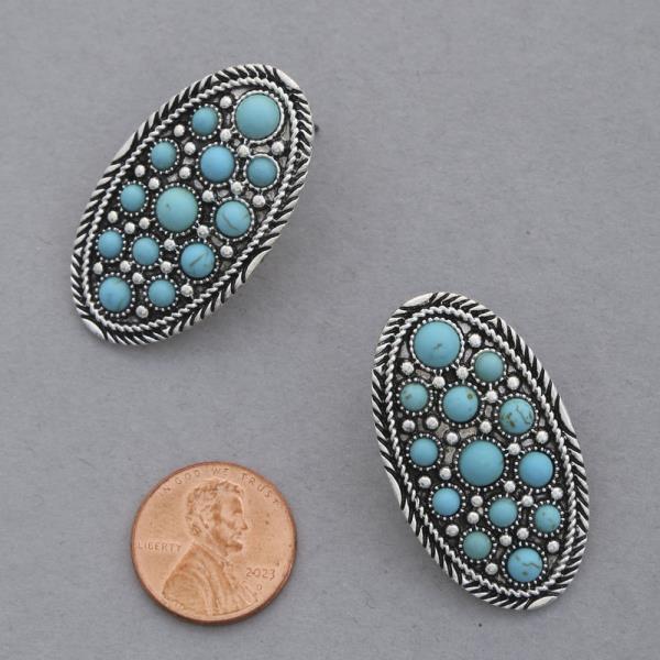 WESTERN STYLE OVAL EARRING