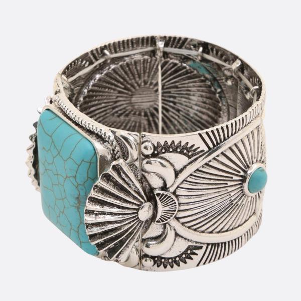 WESTERN STYLE SQUARE TURQUOISE BRACELET