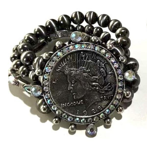 WESTERN STYLE COIN STRETCH BRACELET