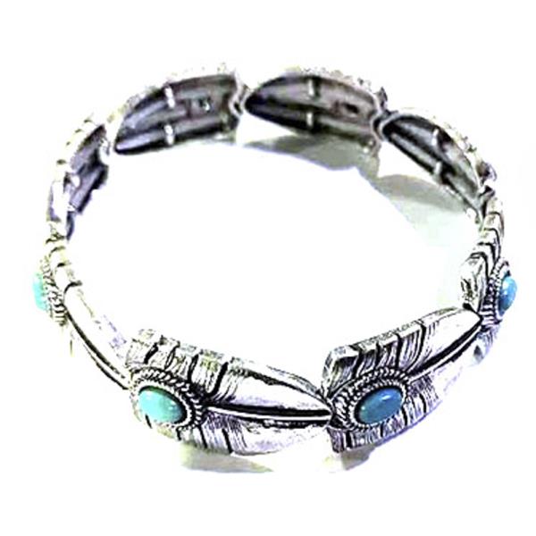 WESTERN STYLE TQ STONE STRETCH BRACELET