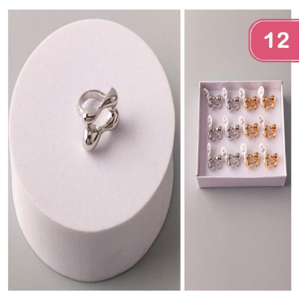 METAL CHUNKY SWOOP RING (12 UNITS)