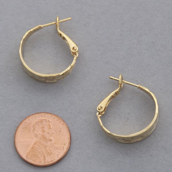 14K GOLD DIPPED LINED HOOP EARRING