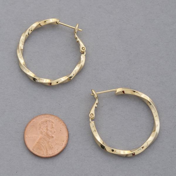 14K GOLD DIPPED TWISTED HOOP EARRING