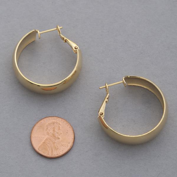 14K GOLD DIPPED WIDE HOOP EARRING