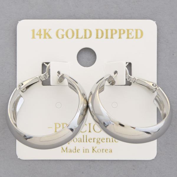 14K GOLD DIPPED WIDE HOOP EARRING