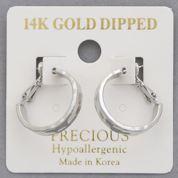 SQUARE EDGE 14K GOLD DIPPED HOOP EARRING