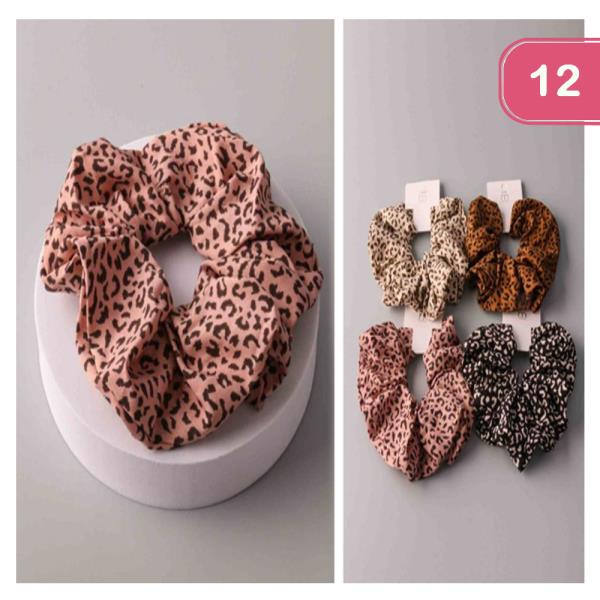 CHEETAH SCRUNCHIE (12 UNITS)