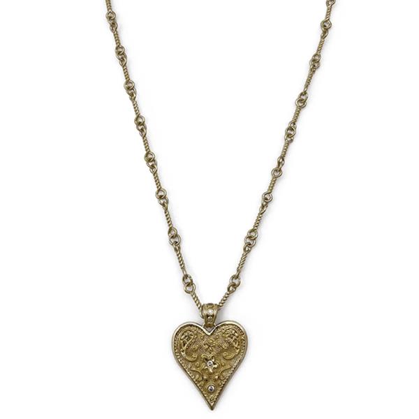 METAL CHAIN HEART PENDANT NECKLACE