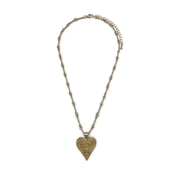 METAL CHAIN HEART PENDANT NECKLACE