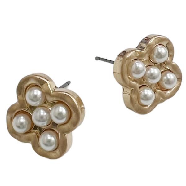 PEARL CLOVER POST EARRING