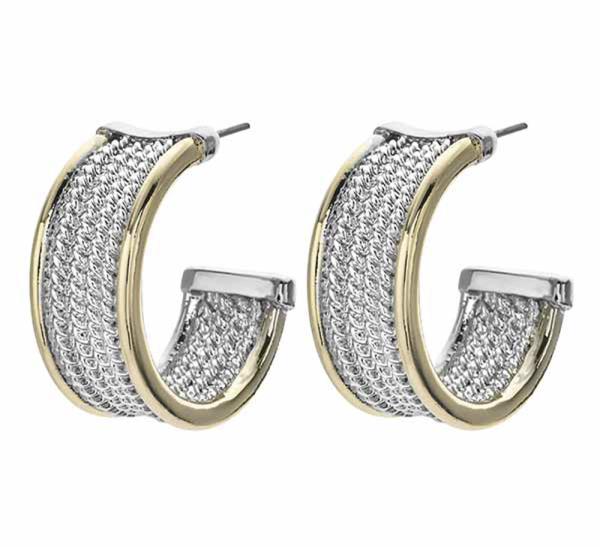 TWO TONE OPEN HOOP EARRING