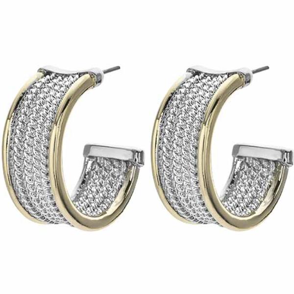 TWO TONE OPEN HOOP EARRING