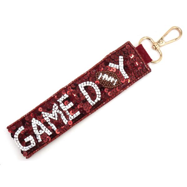 GAME DAY SEQUIN BEADED KEY CHAIN