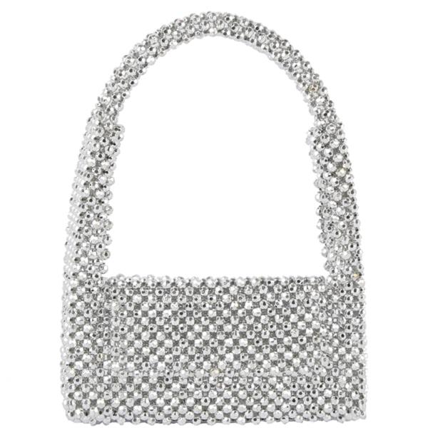 ALL OVER BEADED FLAP OVER SHOULDER BAG