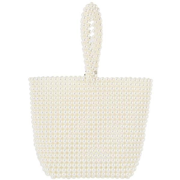 ALL OVER BEADED PEARL CLUTCH WRISTLET BAG