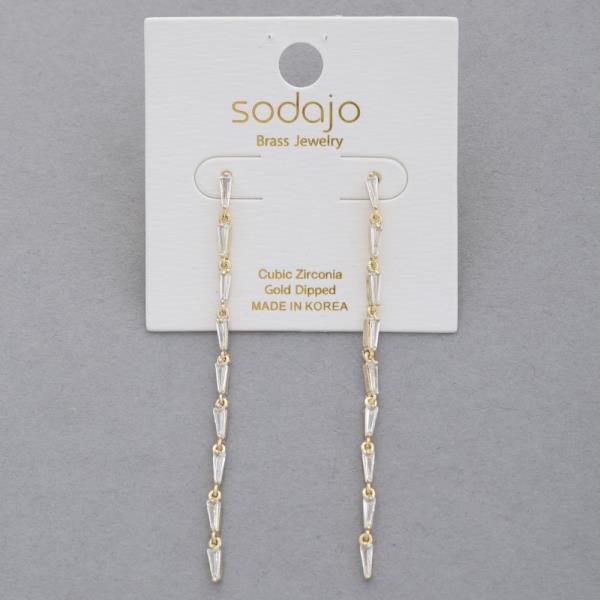 SODAJO CZ DANGLE GOLD DIPPED EARRING