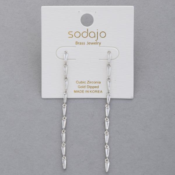 SODAJO CZ DANGLE GOLD DIPPED EARRING