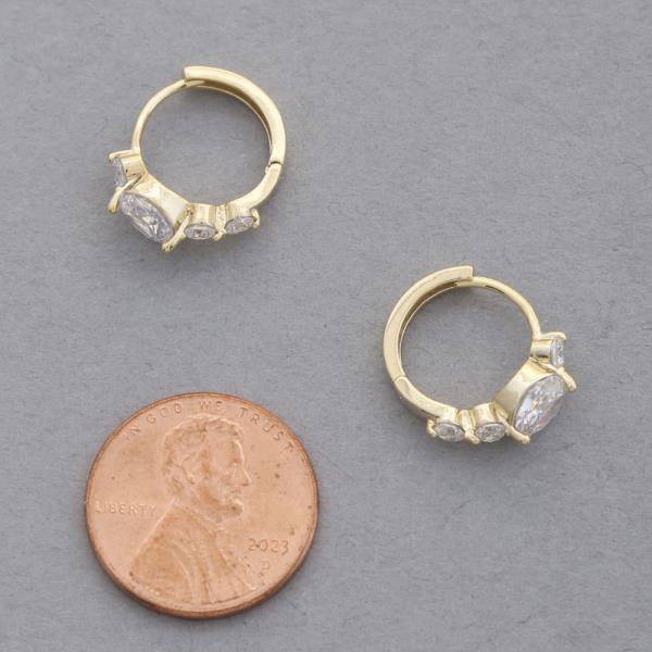 SODAJO CZ GOLD DIPPED HOOP EARRING