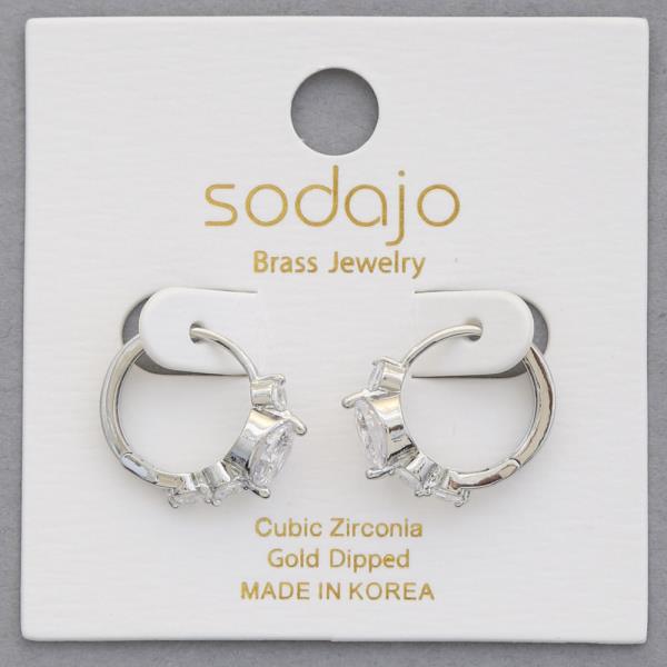 SODAJO CZ GOLD DIPPED HOOP EARRING