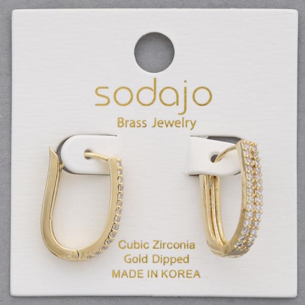 SODAJO CZ OVAL GOLD DIPPED EARRING