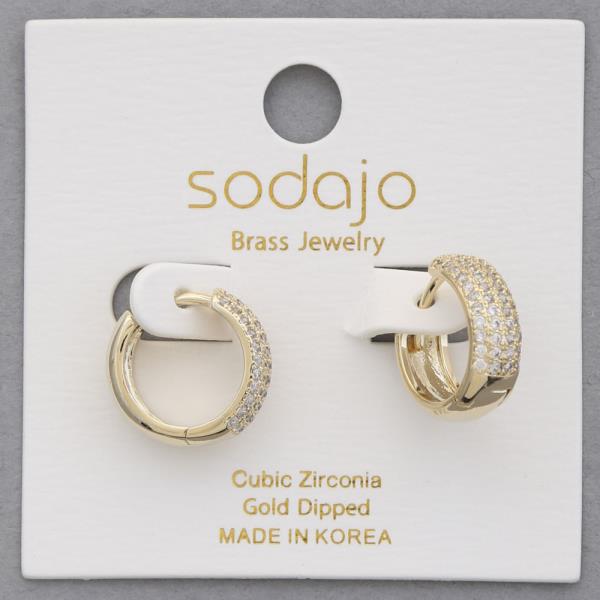 SODAJO CZ HOOP GOLD DIPPED EARRING