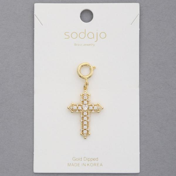 SODAJO CROSS GOLD DIPPED NECKLACE CHARM