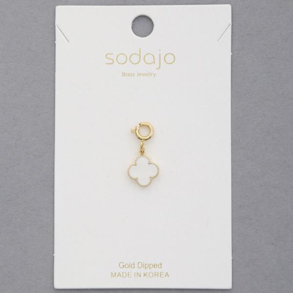 SODAJO CLOVER GOLD DIPPED NECKLACE CHARM