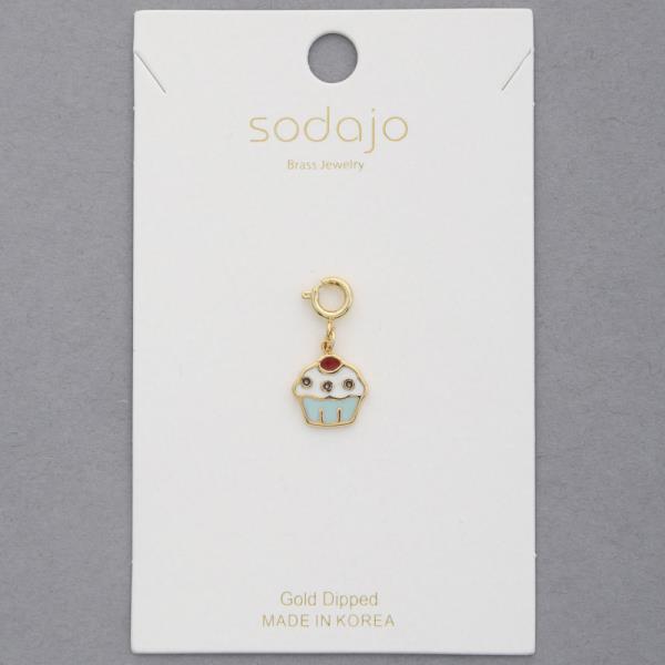 SODAJO CUPCAKE NECKLACE GOLD DIPPED CHARM