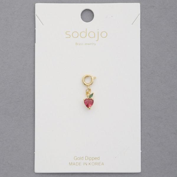 SODAJO  HEART CHERRY GOLD DIPPED NECKLACE CHARM