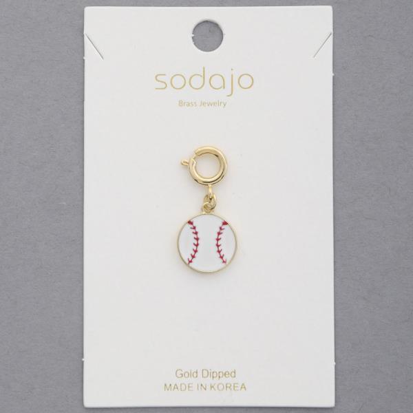 SODAJO BASEBALL GOLD DIPPED NECKLACE CHARM