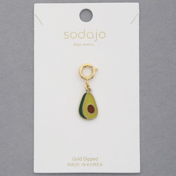 SODAJO AVOCADO GOLD DIPPED NECKLACE CHARM