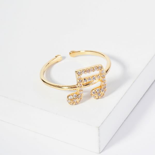 18K GOLD RHODIUM MELODY RING