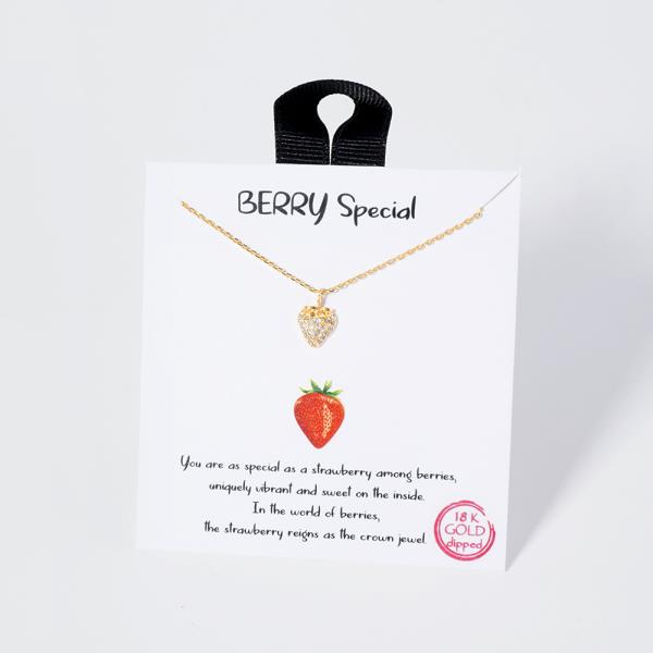 18K GOLD RHODIUM STRAWBERRY SPECIAL NECKLACE