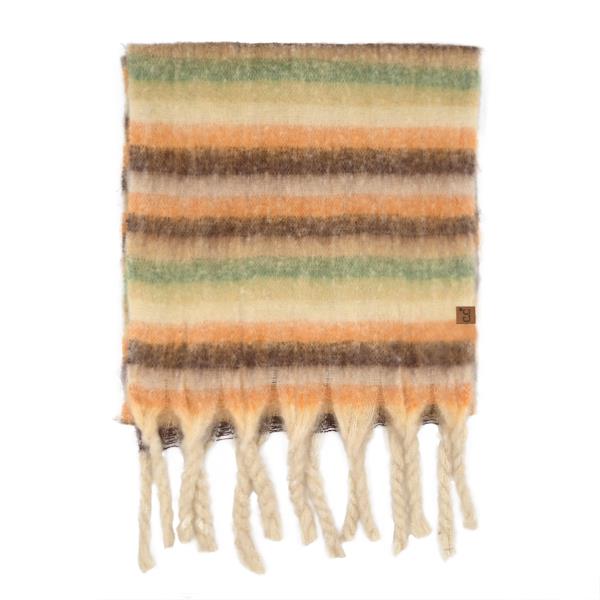 HORIZONTAL MULTI COLOR STRIPE WOVEN SCARF