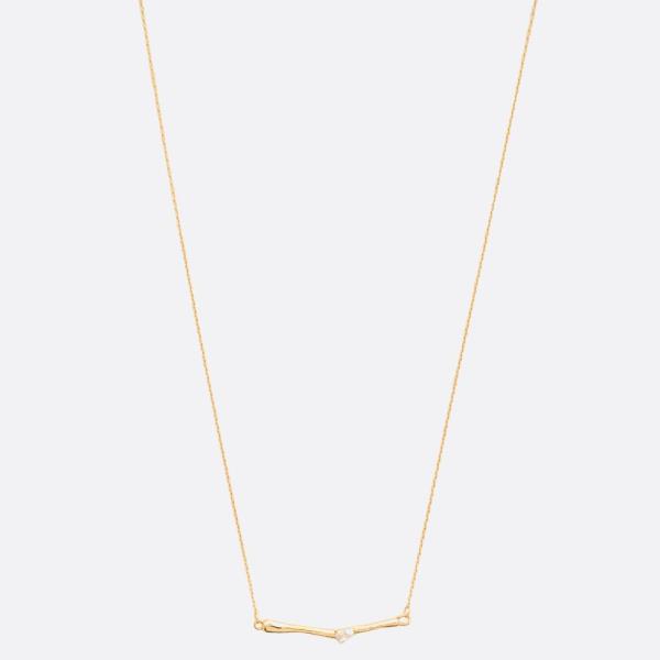 SODAJO METAL BAR CZ GOLD DIPPED NECKLACE