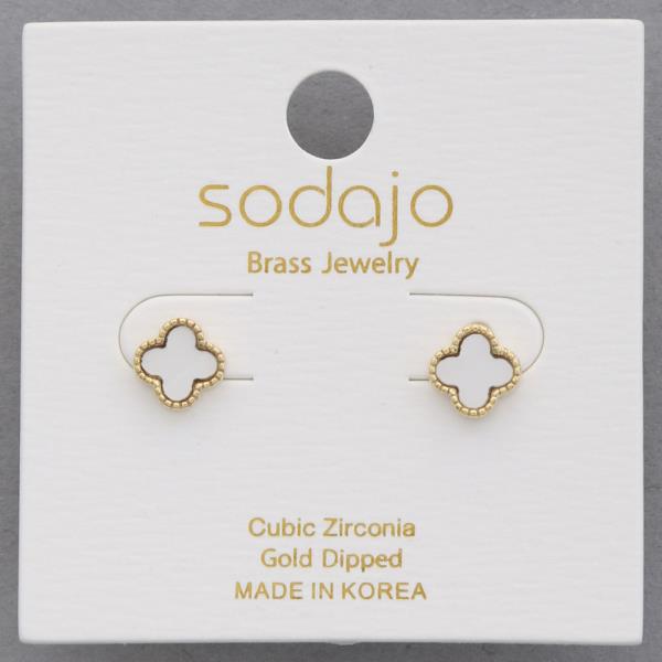 SODAJO CLOVER GOLD DIPPED EARRING