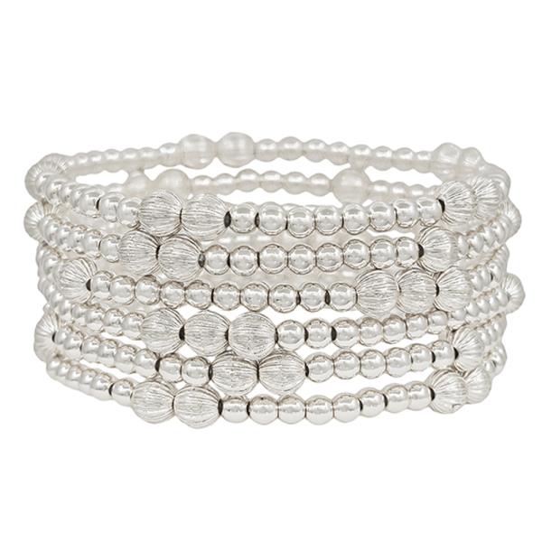 WATER-RESISTANT TEXTURED BALL ACCENT STRETCHABLE BRACELET