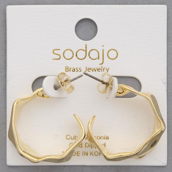 SODAJO WAVY GOLD DIPPED HOOP EARRING