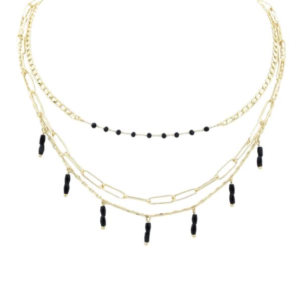 3 LAYERED METAL CHAIN NECKLACE