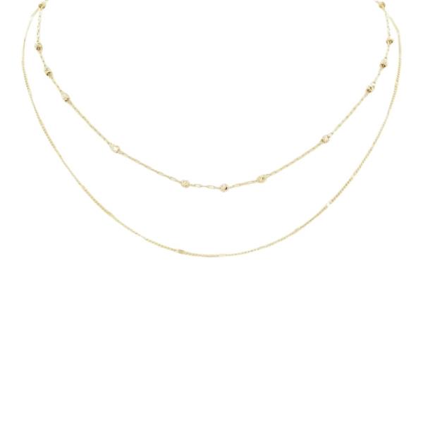 2 LAYERED METAL CHAIN NECKLACE