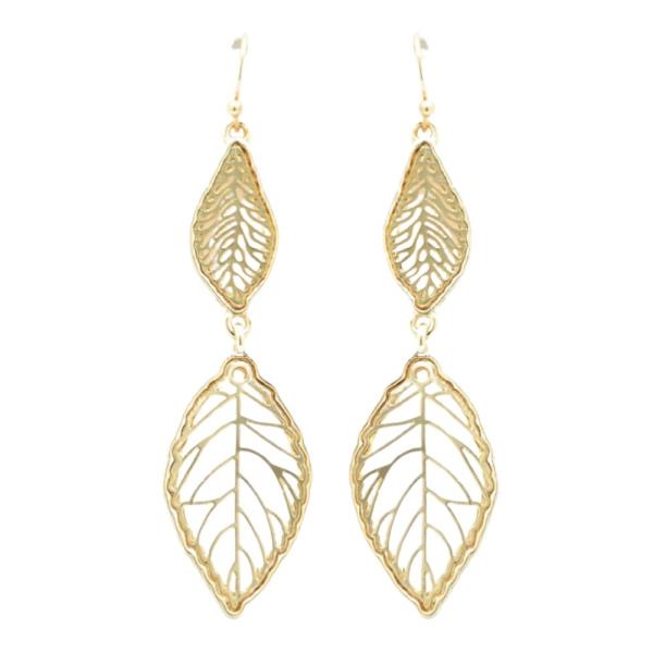 METAL LEAF DANGLE EARRING