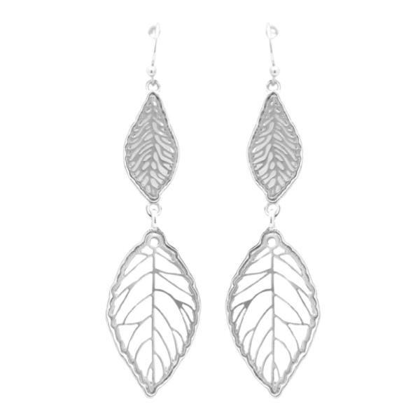 METAL LEAF DANGLE EARRING