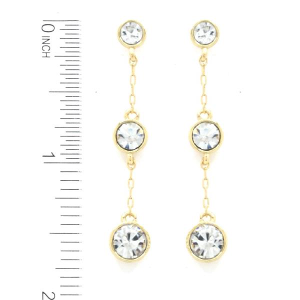 TRIPLE RHINESTONE DROP EARRING