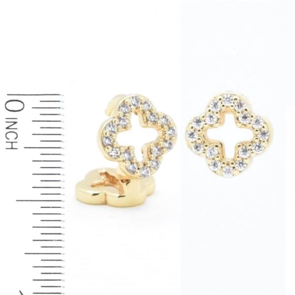 RHINESTONE CLOVER CLIP ON EARRING