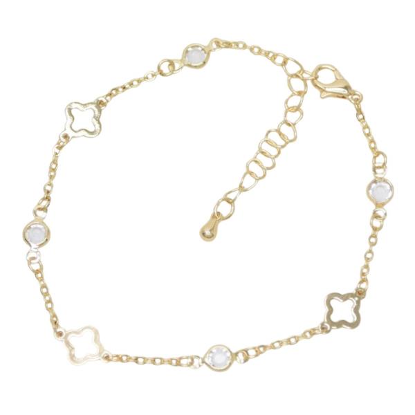 CLOVER STATION METAL CHAIN BRACELET