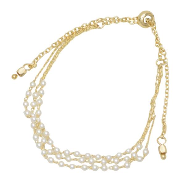 PEARL METAL CHAIN BRACELET