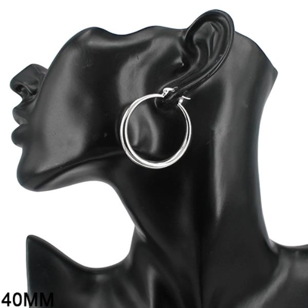 40MM METAL TUBE HOOP EARRING