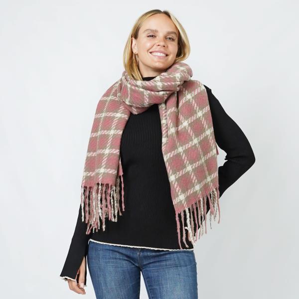 PLAID OBLONG SCARF/SHAWL